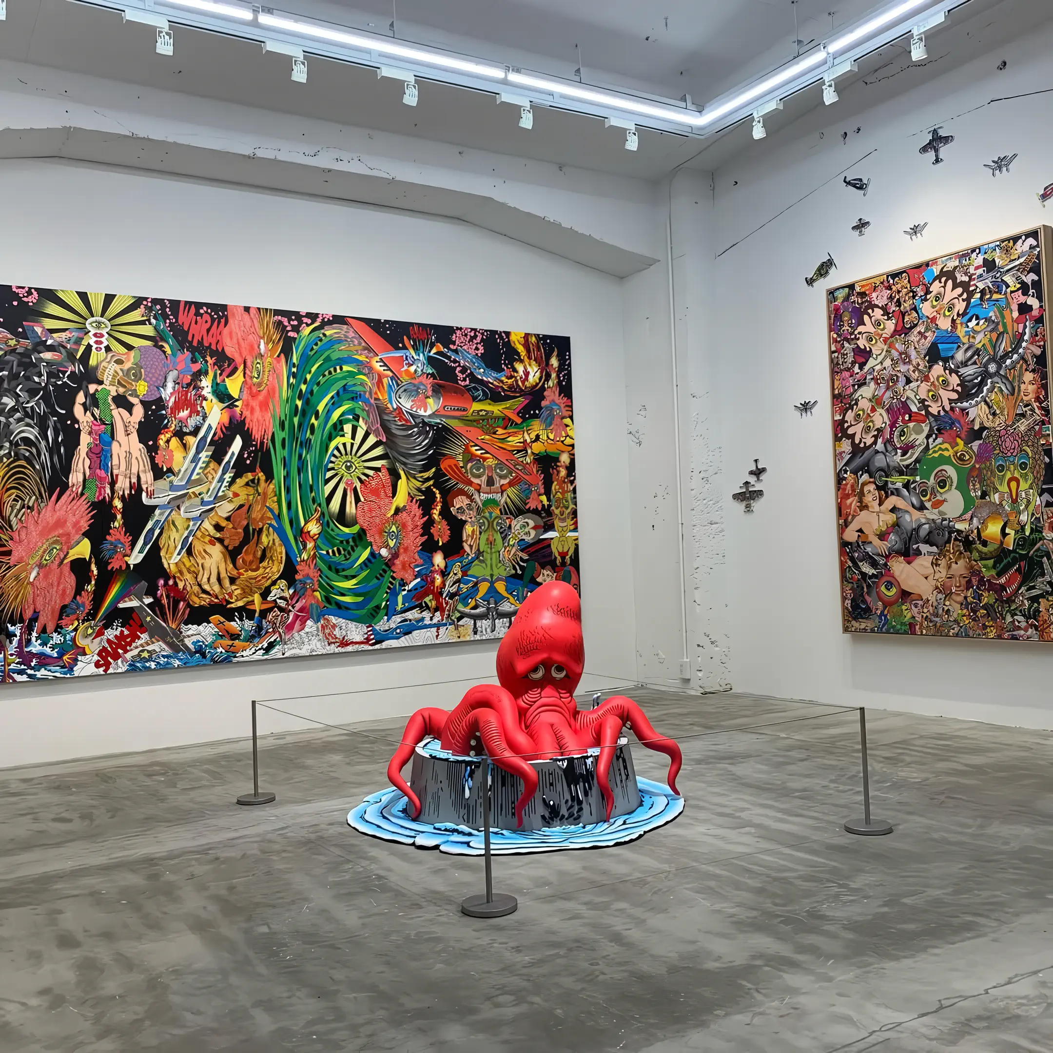 アーティスト/グラフィックデザイナー 田名網敬一氏の立体作品「記憶の修築」の3D造形・複製事例。2Dイラストからの原型制作、スキャン、大スケール造形まで一貫して担当。