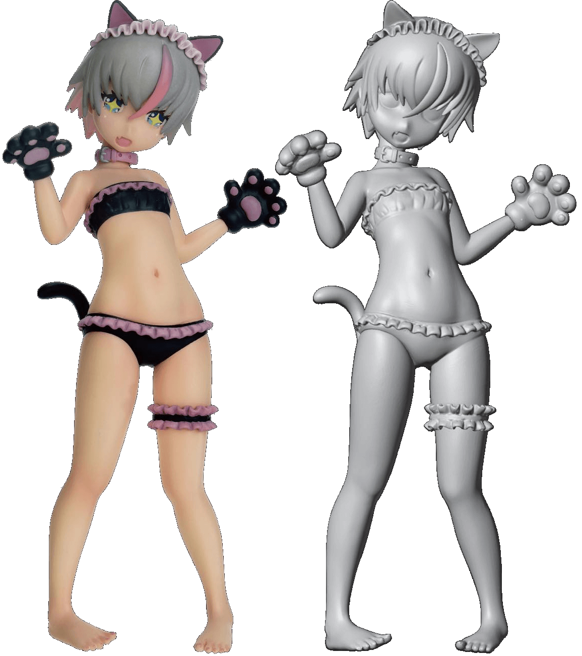 アナログ原型師によるフィギュアを3Dスキャナーで取り込み、3Dプリンターで出力した高精度な複製（フィギュア）