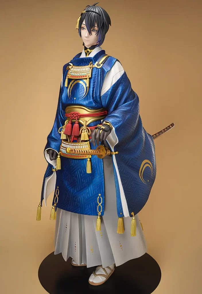 刀剣乱舞-ONLINE-三日月宗近の二年の歳月をかけて制作された一分の一（1/1）スケールフィギュアの制作事例。大スケール造形と彩色。