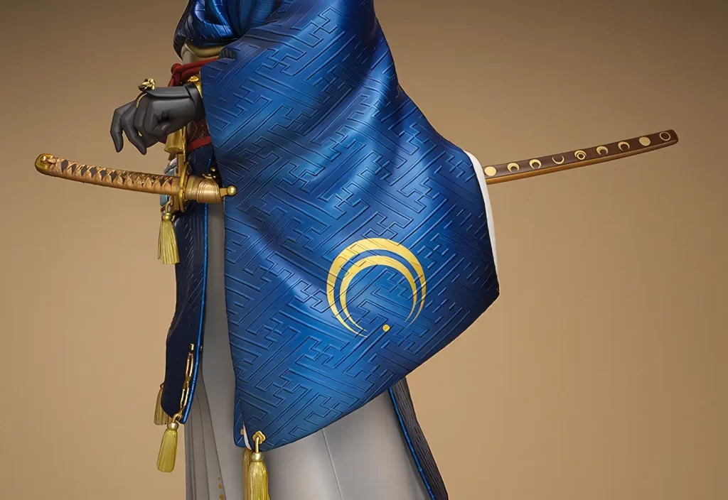 刀剣乱舞-ONLINE-三日月宗近の二年の歳月をかけて制作された一分の一（1/1）スケールフィギュアの制作事例。大スケール造形と彩色。